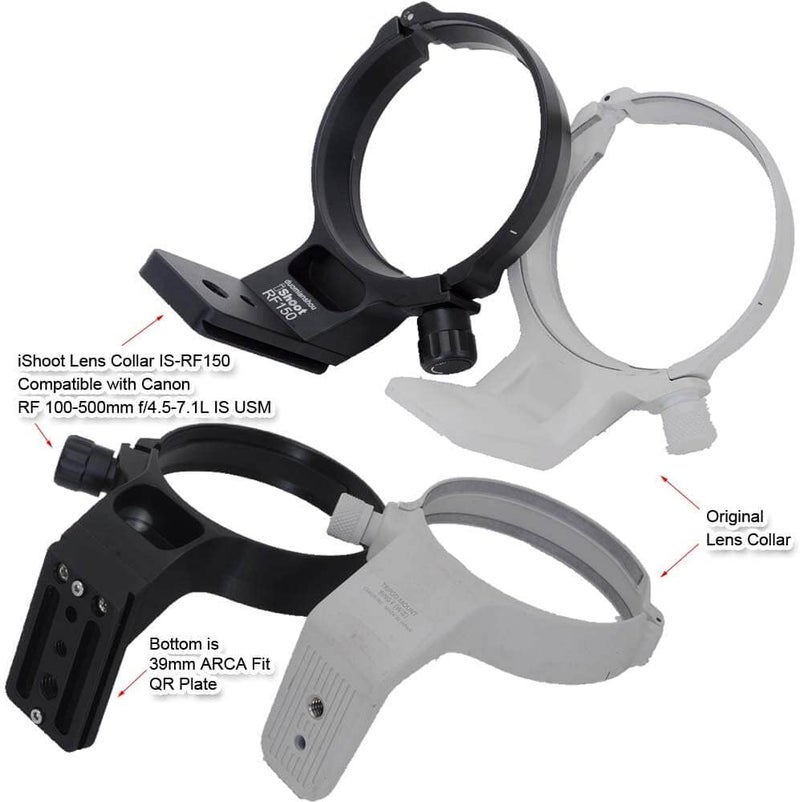 iShoot Tripod Mount Ring Lens Collar Compatible with Canon RF 100-500mm f/4.5-7.1L is USM, Lens Bracket Support Holder Bottom is Arca-Swiss Fit Camera Quick Release Plate Dovetail Groove - Image 4